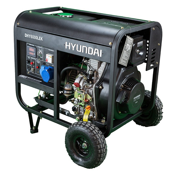 DHY6000LEK Generador Eléctrico Hyundai Motor Diésel Serie PRO Salida  Monofásica 5,5 KVA, Fersa Generadores