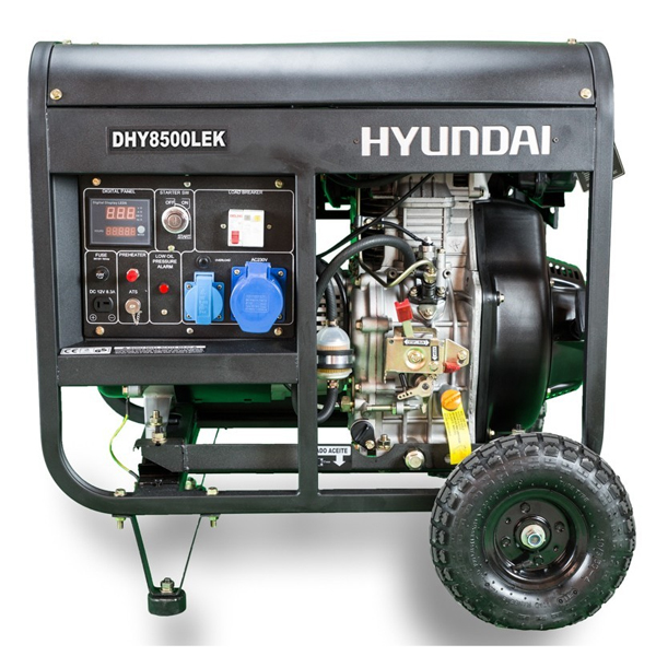 DHY8500LEK Generador Eléctrico Hyundai Motor Diésel Serie PRO Salida  Monofásica 6,5 KVA, Fersa Generadores