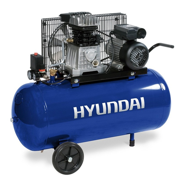 HYACB100-31 Compresor de Aire Pro Hyundai Motor Eléctrico Calderín 100L  Caudal 320L/min Voltaje 230V, Fersa Generadores